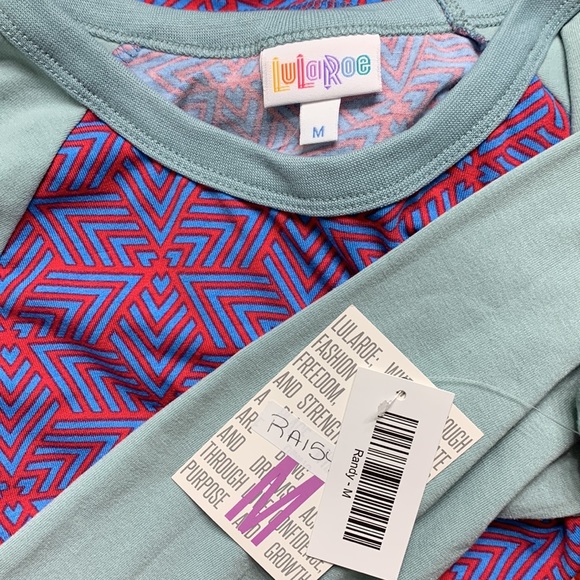 NWT Lularoe Randy S/M 8/10 Gender Neutral Unisex T-Shirt Baseball Top - Picture 3 of 4